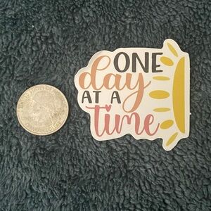 10-$10 Stickers - “One Day at a Time” Multicolored with Half Sun and Shin